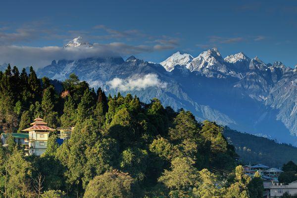Montagnes himalayennes depuis Ravangla
