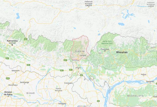 Carte large du Sikkim